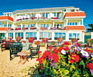 Hotel vom Strand aus gesehen